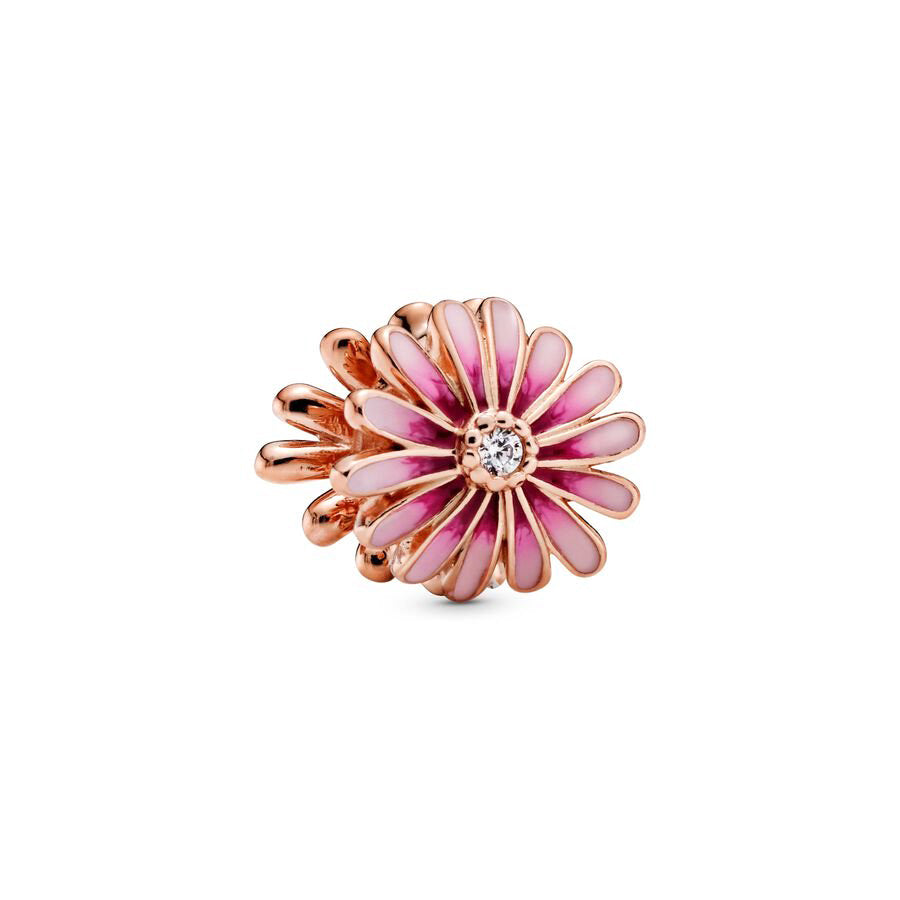 Rose Gold Pink Flowers Charm Bead Fit Original Pandora Silver 925 Bracelet DIY Jewelry MZ152