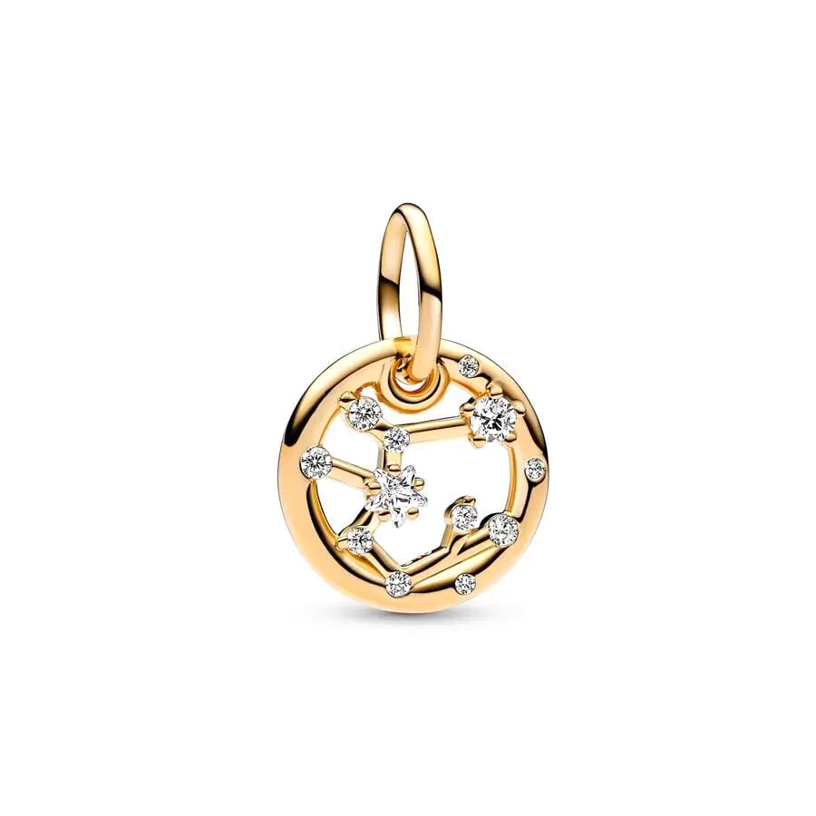 Gilded Twelve Constellations Series Charm Bead Fit Original 925 Sterling Silver Bracelet DIY Jewelry