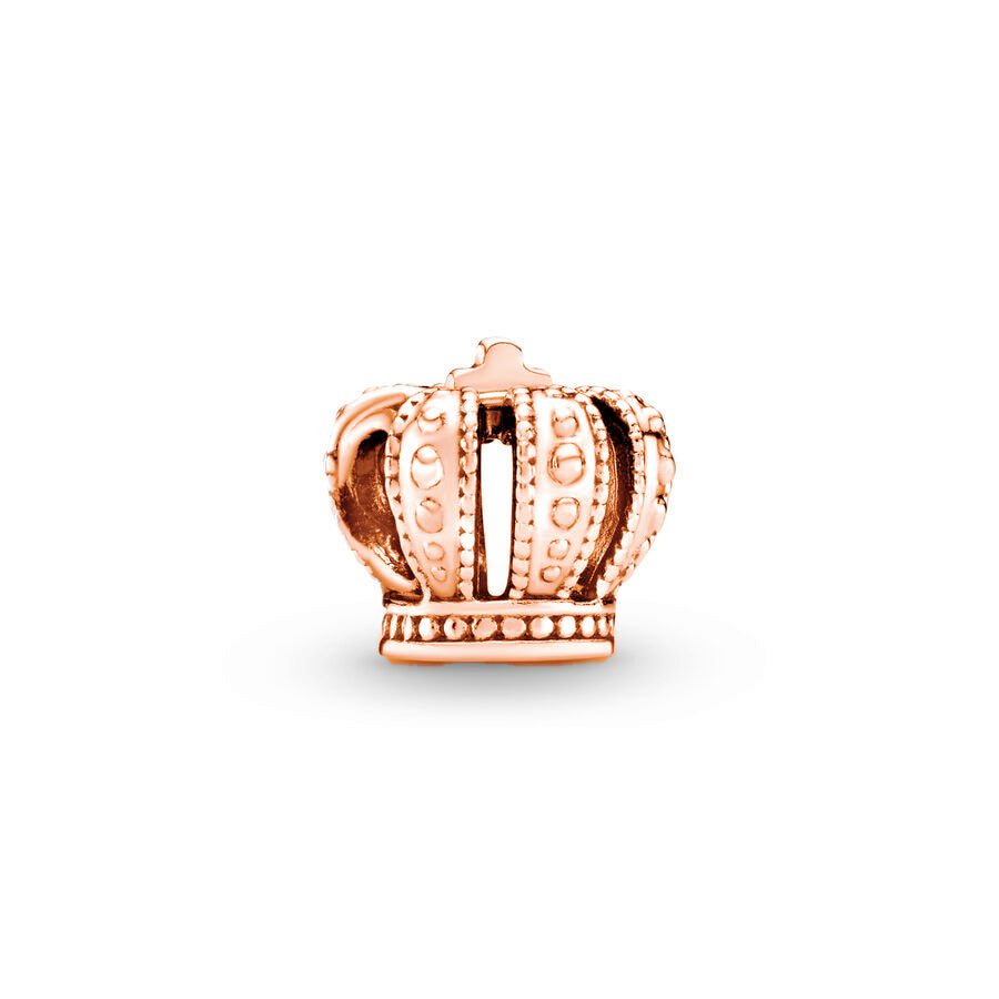 Rose Gold Crown Charm Bead Fit Original Pandora Silver 925 Bracelet DIY Jewelry MZ1603