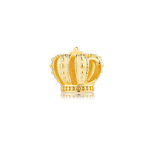 Gold Plated Series Crown Charm Bead Fit Original Pandora 925 Sterling Silver Bracelet DIY Jewelry ZZ1609