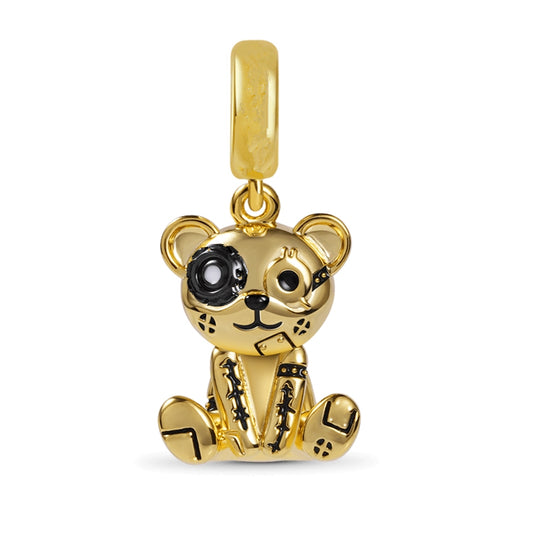 Gold plated Bear Charm Bead Fit Original Pandora Bracelet DIY Jewelry DZ1655