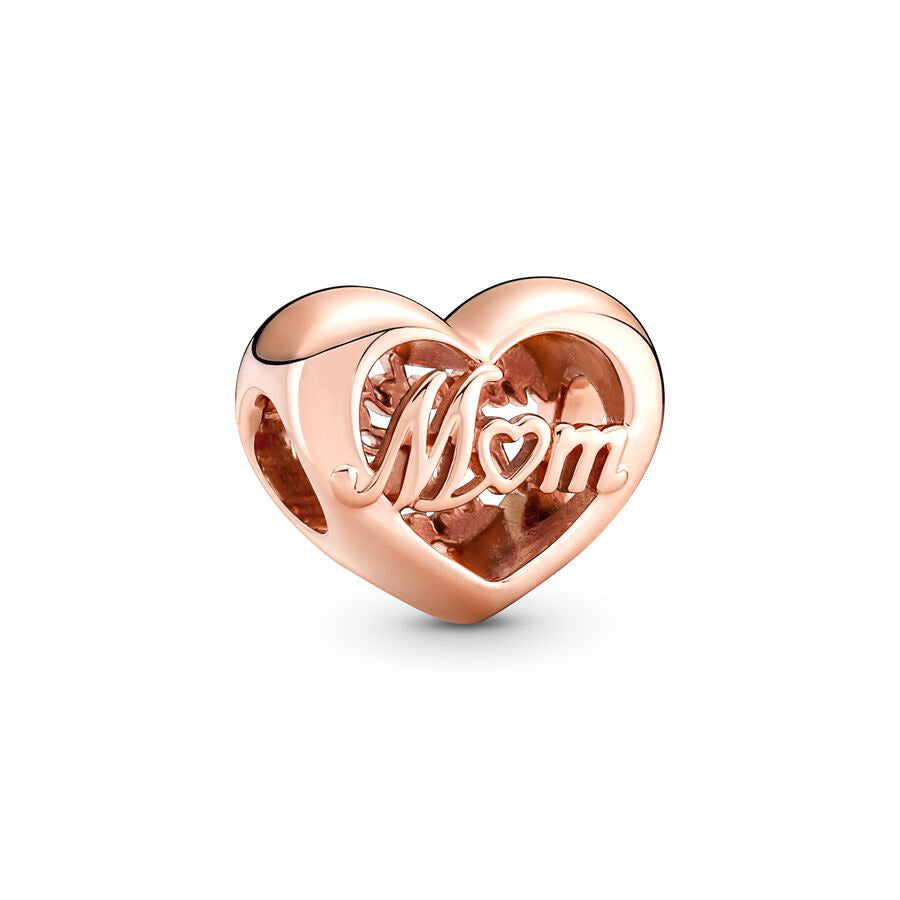 Rose Gold Mom Charm Bead Fit Original Pandora Silver 925 Bracelet DIY Jewelry MZ168