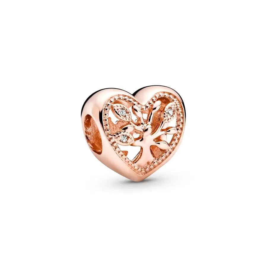 Rose Gold Plated Dangle Tree of Life Charm Beads Fit Original Pandora 925 Sterling Silver DIY Jewelry MD169