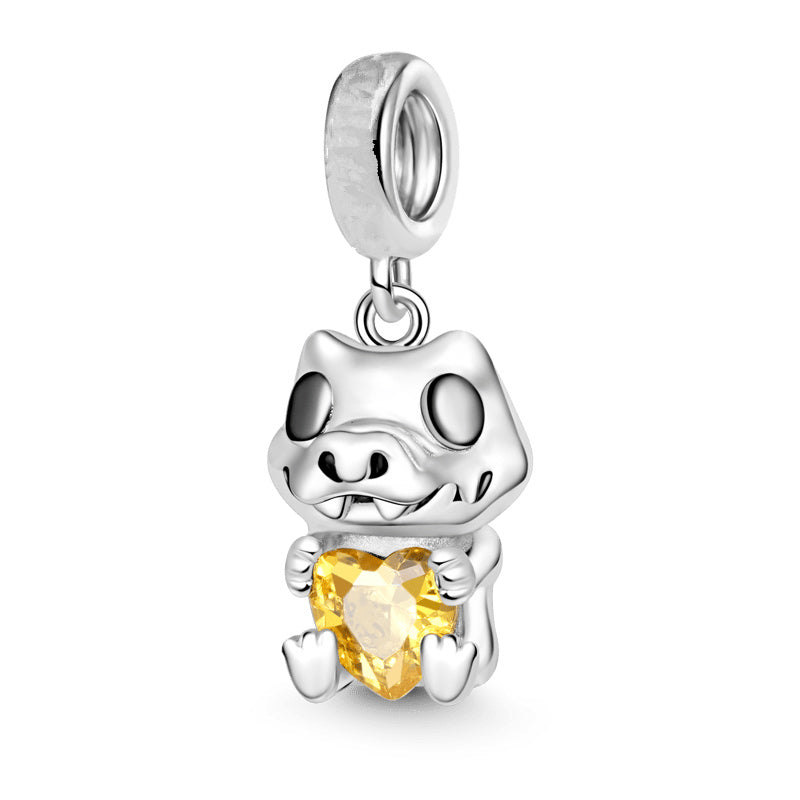 Black Cat Arctic Wolf Mouse Dog Animal Series Embraces Heart Gem Charm jewelry Beads Fit Original 925 Sterling Silver Pandora Bracelet