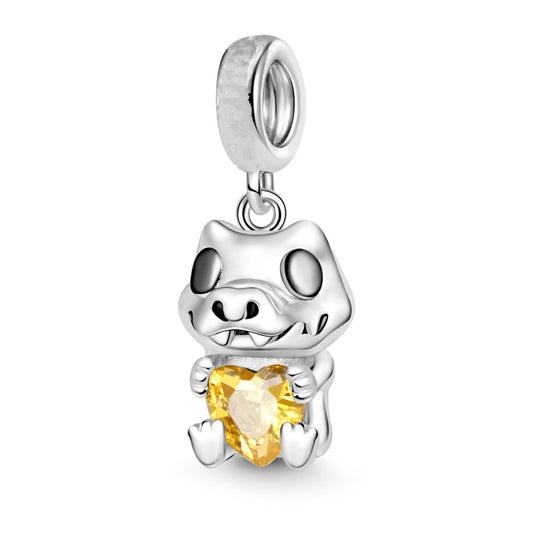 Animal Series Embraces Heart Gem Charm jewelry Beads Fit Original 925 Sterling Silver Pandora Bracelet XZ1721