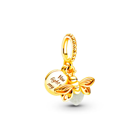 Gold plated Bee Charm Bead Fit Original Pandora Bracelet DIY Jewelry DZ1746