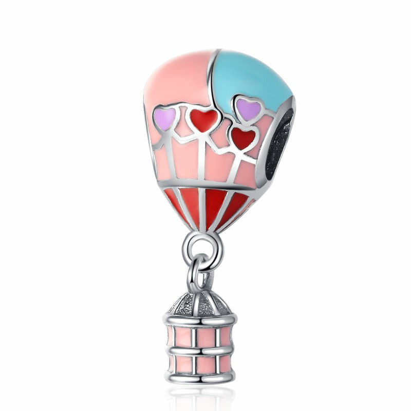 Hot - Air Balloon Charm Bead Fit Original 925 Sterling Silver Pandora Bracelet DIY Women Jewelry SS1854