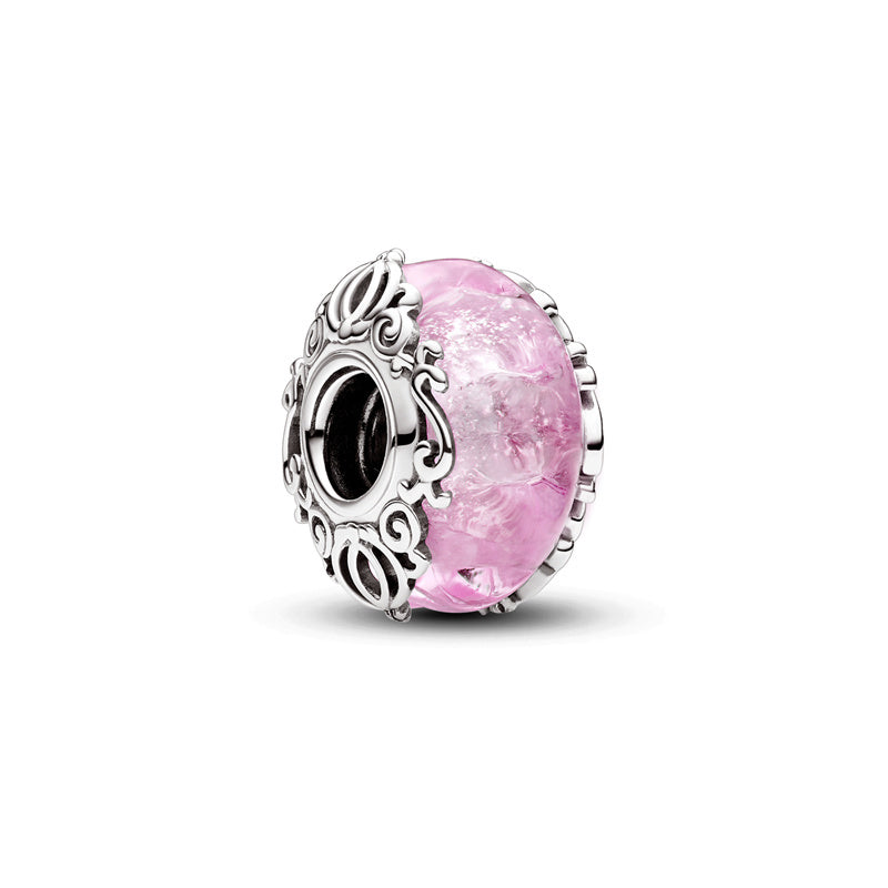 Pink Coloured Charm Bead Fit Original 925 Sterling Silver Pandora Bracelet DIY Women Jewelry SS1924