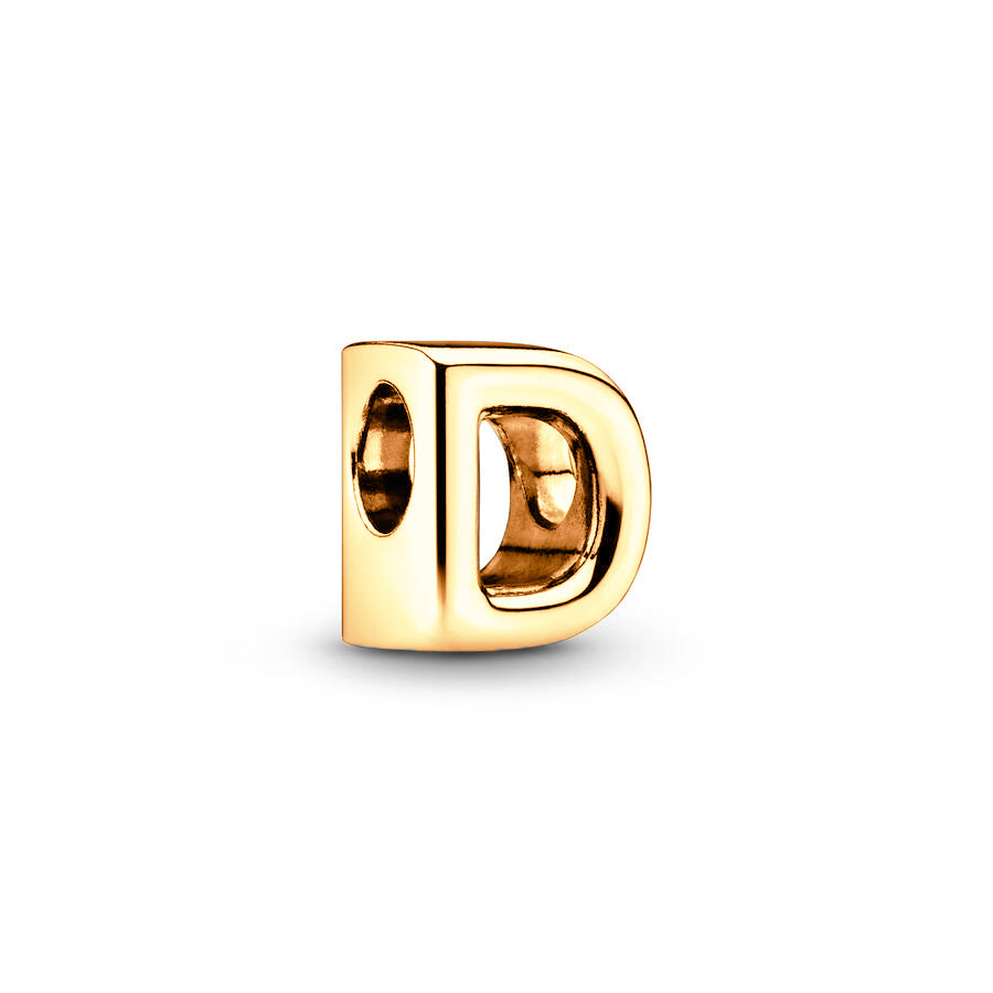 Gold Plated 26 Alphabet Charm Bead Fit Original Pandora 925 Sterling Silver Bracelet DIY Jewelry