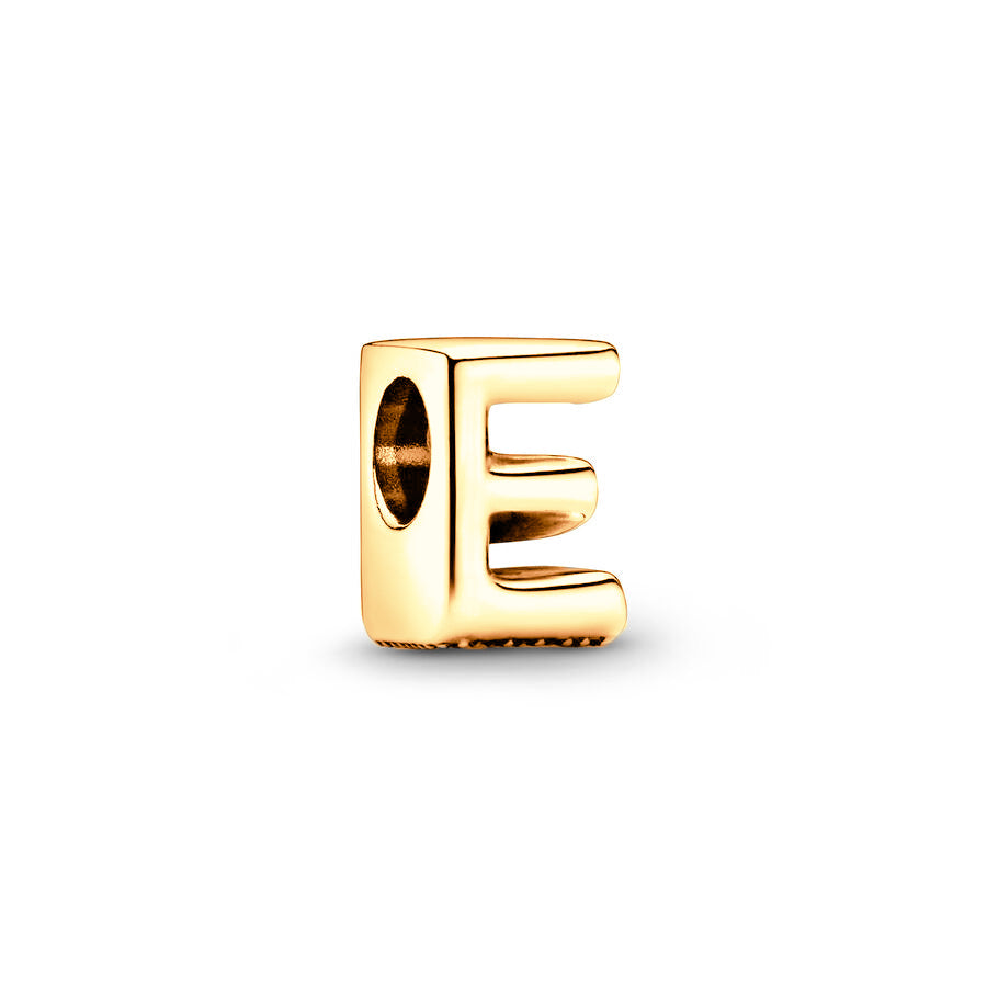 Gold Plated 26 Alphabet Charm Bead Fit Original Pandora 925 Sterling Silver Bracelet DIY Jewelry