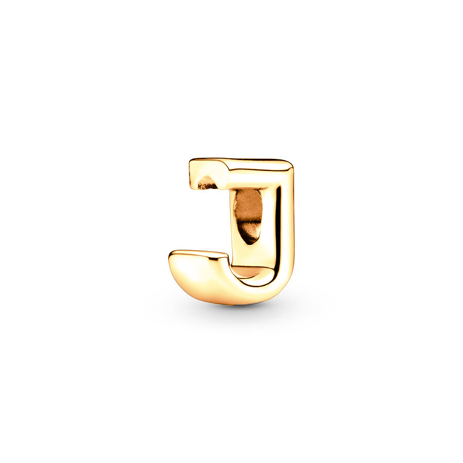 Gold Plated 26 Alphabet Charm Bead Fit Original Pandora 925 Sterling Silver Bracelet DIY Jewelry