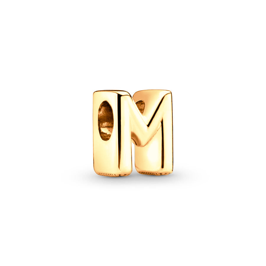 Gold Plated 26 Alphabet Charm Bead Fit Original Pandora 925 Sterling Silver Bracelet DIY Jewelry