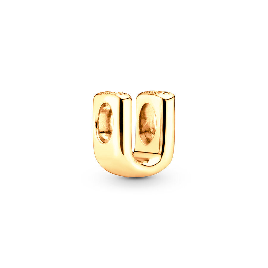 Gold Plated 26 Alphabet Charm Bead Fit Original Pandora 925 Sterling Silver Bracelet DIY Jewelry