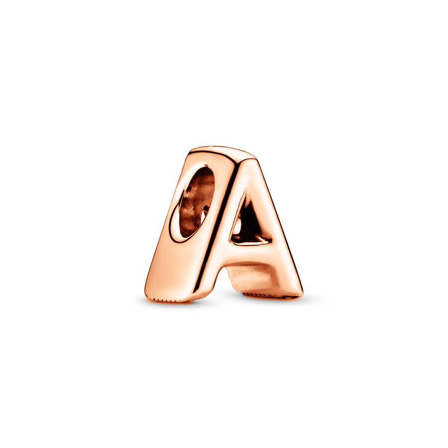 Rose Gold Plated 26 Alphabet Charm Bead Fit Original 925 Sterling Silver Bracelet  DIY  Jewelry