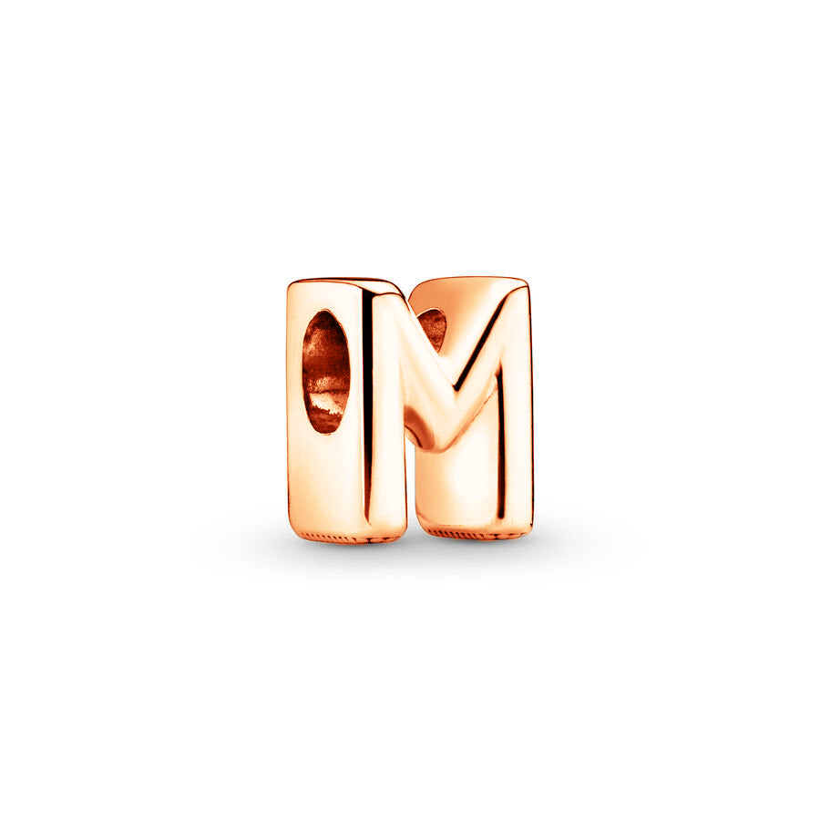 Rose Gold Plated 26 Alphabet Charm Bead Fit Original 925 Sterling Silver Bracelet  DIY  Jewelry