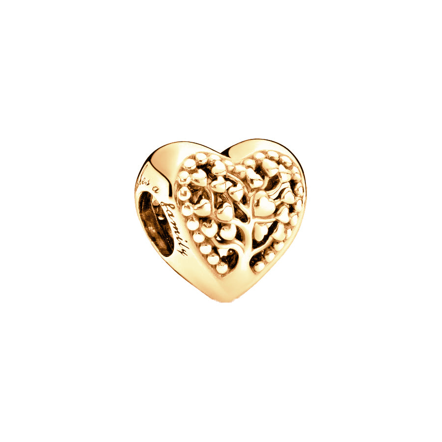 Gold Plated Series Heart Charm Bead Fit Original Pandora 925 Sterling Silver Bracelet DIY Jewelry ZZ2106