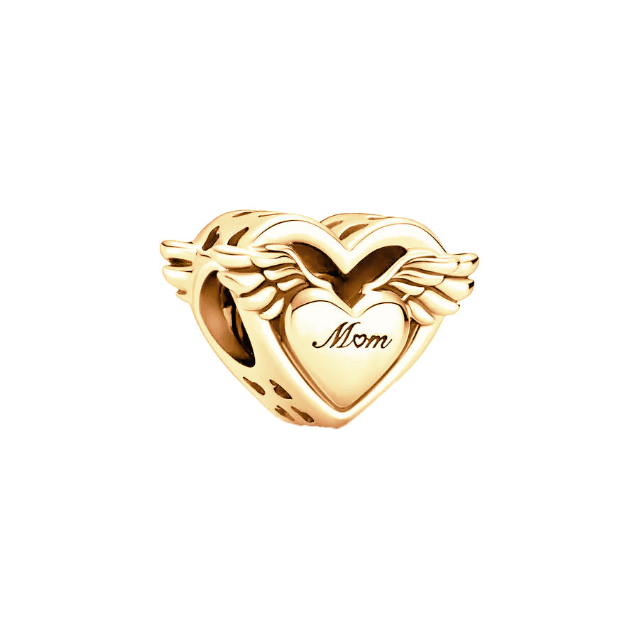 Gold Plated Series Mom Charm Bead Fit Original Pandora 925 Sterling Silver Bracelet DIY Jewelry ZZ2136