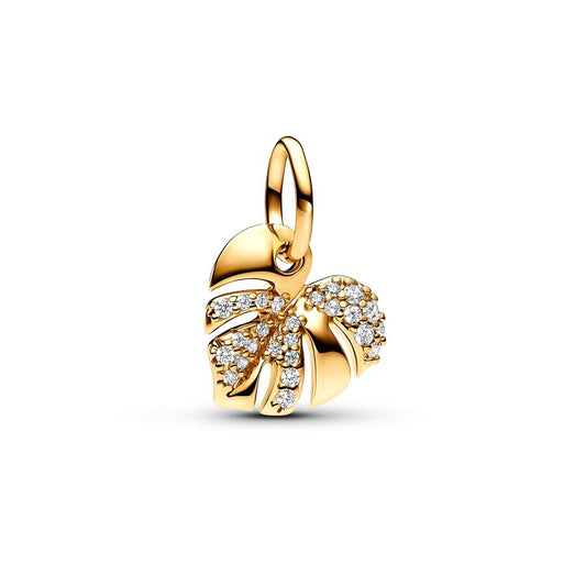 Gold plated Lucky leaf Charm Bead Fit Original Pandora Bracelet DIY Jewelry DZ2159