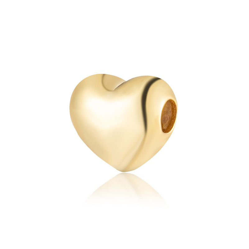 Gold Plated Series Heart Charm Bead Fit Original Pandora 925 Sterling Silver Bracelet DIY Jewelry ZZ2184