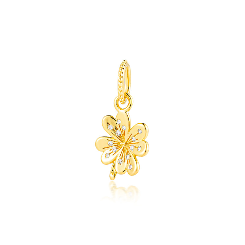 Gold Plated Series Flower Charm Bead Fit Original Pandora 925 Sterling Silver Bracelet DIY Jewelry ZZ2258