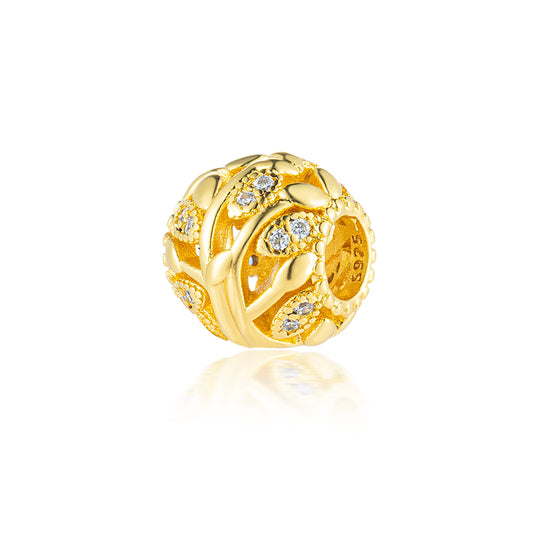 Gold Plated Series Charm Bead Fit Original Pandora 925 Sterling Silver Bracelet DIY Jewelry ZZ2287