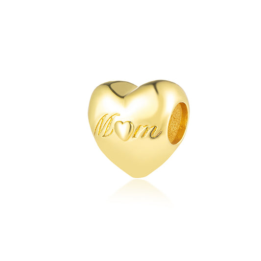 Gold Plated Series Heart Charm Bead Fit Original Pandora 925 Sterling Silver Bracelet DIY Jewelry  ZZ2297