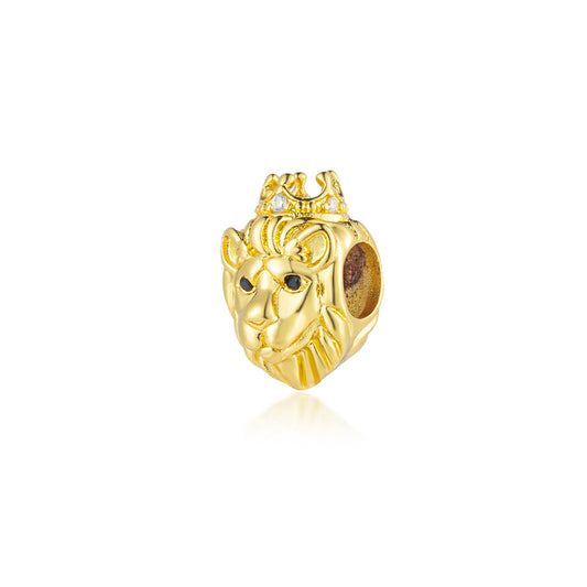 Gold Plated Series Lion Charm Bead Fit Original Pandora 925 Sterling Silver Bracelet DIY Jewelry  ZZ2298