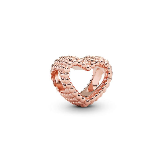 Rose Gold Heart Charm Bead Fit Original Pandora Silver 925 Bracelet DIY Jewelry MZ230