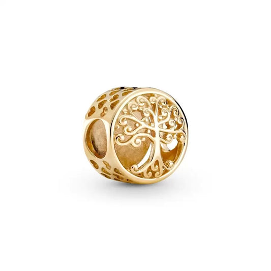 Gold Plated Series Tree Of Life Charm Bead Fit Original Pandora 925 Sterling Silver Bracelet DIY Jewelry ZZ235