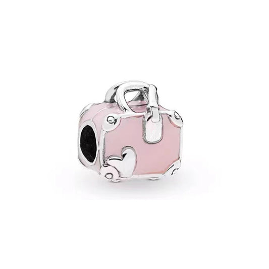 Suitcase Charm Bead Fit Original 925 Sterling Silver Pandora Bracelet DIY Women Jewelry Gift SS27