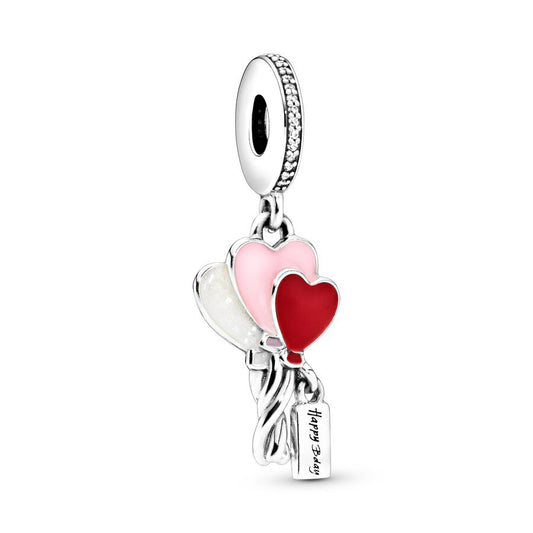 Happy Bday Balloon Charm Bead Fit Original 925 Sterling Silver Pandora Bracelet DIY Women Jewelry Gift SS289