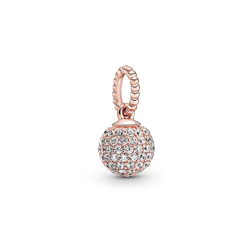 Rose Gold Plated Dangle Fruit Charm Beads Fit Original Pandora 925 Sterling Silver DIY Jewelry MD533