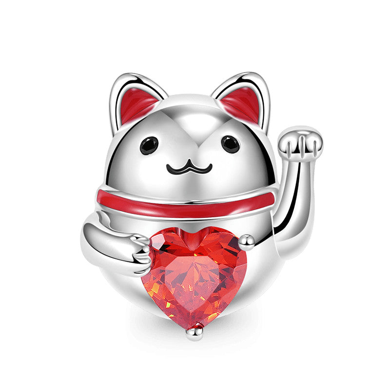 Black Cat Arctic Wolf Mouse Dog Animal Series Embraces Heart Gem Charm jewelry Beads Fit Original 925 Sterling Silver Pandora Bracelet