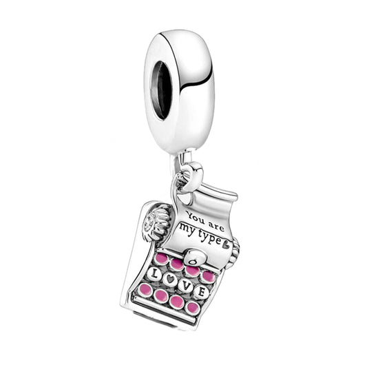 Pink lighter Charm Bead Fit Original 925 Sterling Silver Pandora Bracelet DIY Women Jewelry Gift