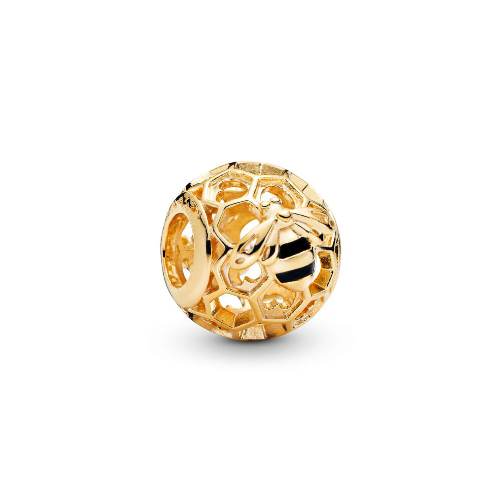 Gold Plated Series Bee Charm Bead Fit Original Pandora 925 Sterling Silver Bracelet DIY Jewelry ZZ836