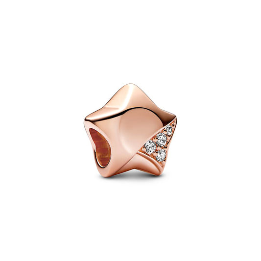 Rose Gold Star Charm Bead Fit Original Pandora Silver 925 Bracelet DIY Jewelry MZ943